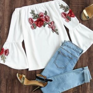 Embroidery Off the Shoulder